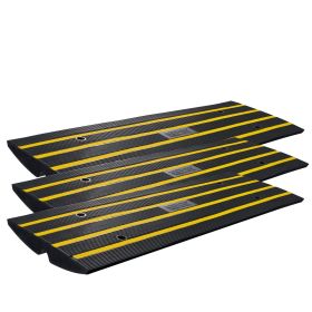 VEVOR Curb Ramp, 3 Pack Rubber Driveway Ramps, Heavy Duty 330 lbs Weight Capacity Threshold Ramp