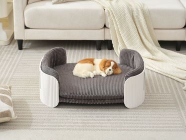 Scandinavian style Cat Couch Bed, Pet Sofa for Indoor Cats PP Indoor Pet Furniture Elevated Cat Beds with Removable Mattress Cover Suitable for K